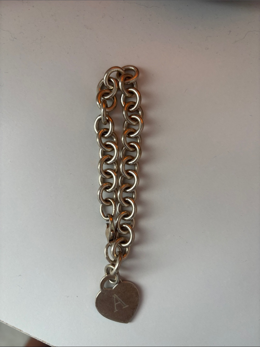 Initial 'A' Silver Heart Charm Bracelet - Women Jewelry